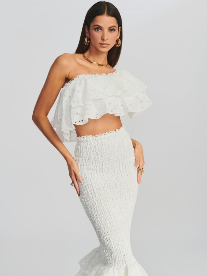Dolly Embroidered Lace Tiered Ruffle Maxi Dress Set - Image 10