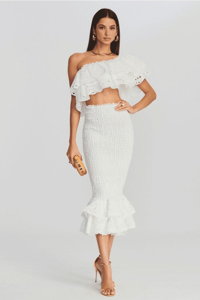 Dolly Embroidered Lace Tiered Ruffle Maxi Dress Set - Image 4