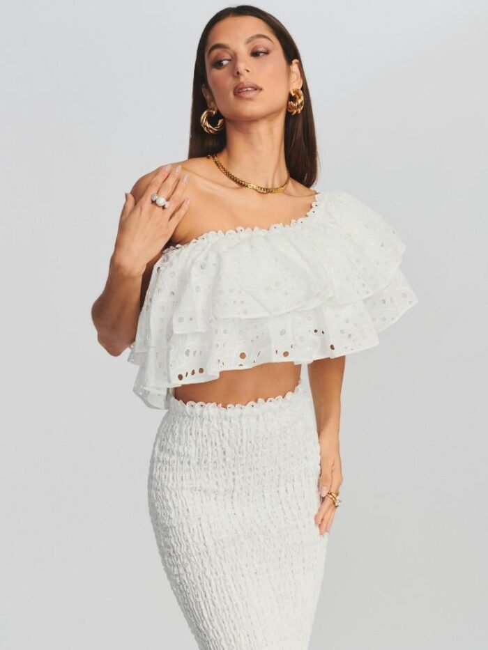 Dolly Embroidered Lace Tiered Ruffle Maxi Dress Set - Image 8