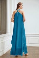 Dolores Cross Halter Neck Tassel Maxi Dress - Image 5