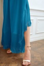 Dolores Cross Halter Neck Tassel Maxi Dress - Image 7