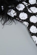 Dulcie Sequins Polka Dots Feather Mini Dress - Image 7