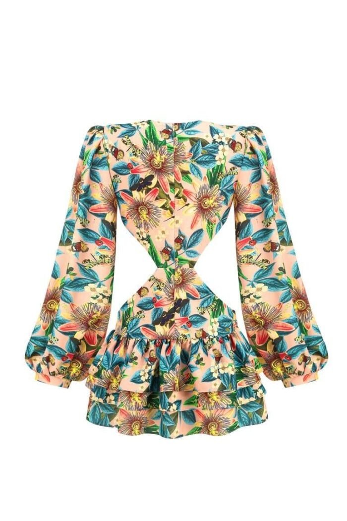 Edana Cut-out Tiered Mini Dress - Image 7