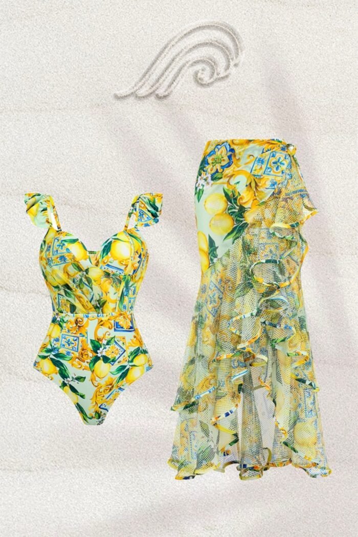 Eden Printed Ruffle Two-pieces Swim Set - Image 1