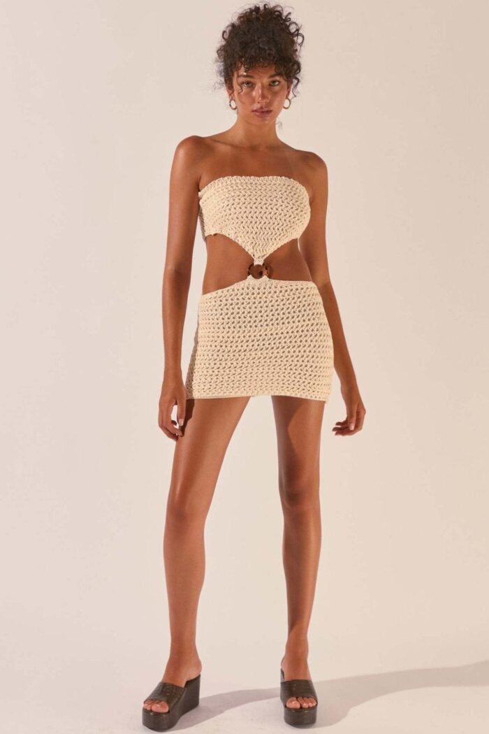 Edna Strapless Cut-out Crochet Mini Dress - Image 2