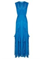 Eileen Pleated Round Neck Ruffle Maxi Dress - Image 6