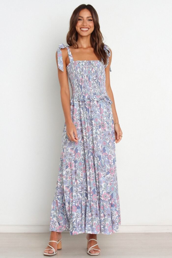 Elanore Printed Shirred Bodice Maxi Dress - Image 2
