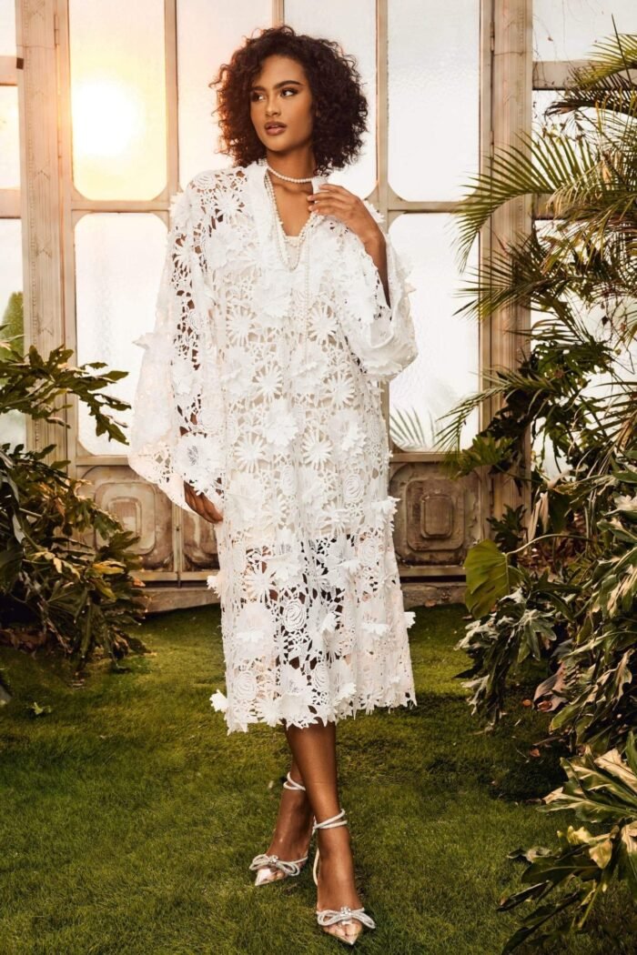 Eliza Floral Lace Maxi Kaftan - Image 3