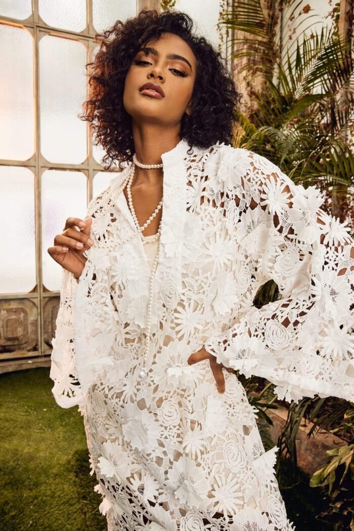 Eliza Floral Lace Maxi Kaftan - Image 5