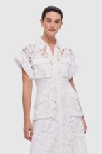 Elizabeth Short Sleeves Lace Midi Dress - Image 2