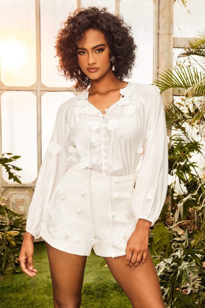Ella Floral V-neck Blouse - Image 1