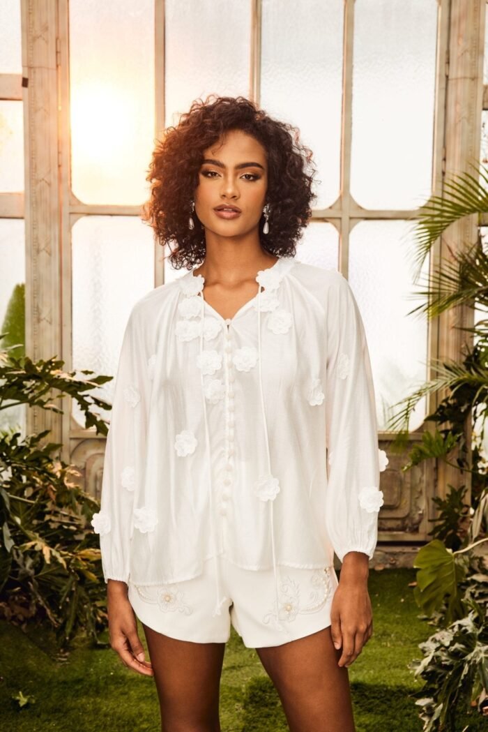 Ella Floral V-neck Blouse - Image 2