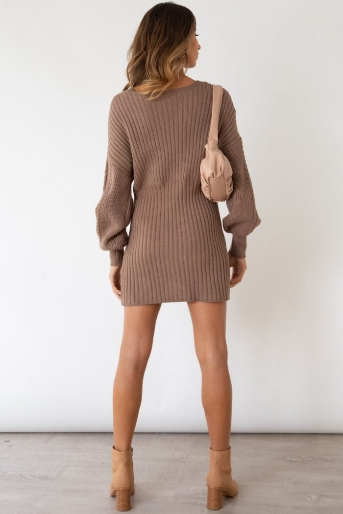 Eloise V-neck Knit Mini Dress - Image 6