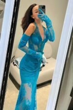 Elsa Halterneck See-through Maxi Dress - Image 3