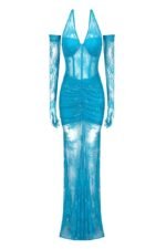 Elsa Halterneck See-through Maxi Dress - Image 6