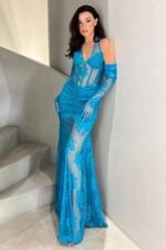Elsa Halterneck See-through Maxi Dress - Image 2