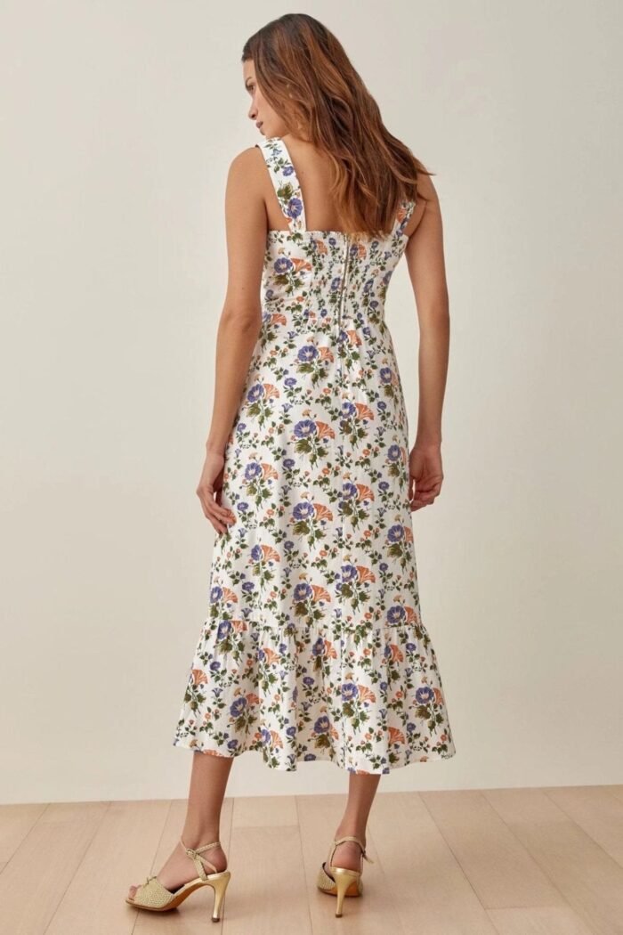 Elspeth Printed Strap Flare Midi Dress - Image 6
