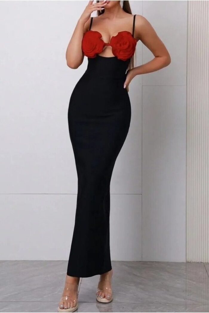 Emily Floral Bandage Maxi Slip Dress - Image 10