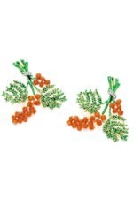 Enamel Red Pine Cone Earrings - Image 2