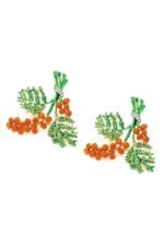 Enamel Red Pine Cone Earrings - Image 4