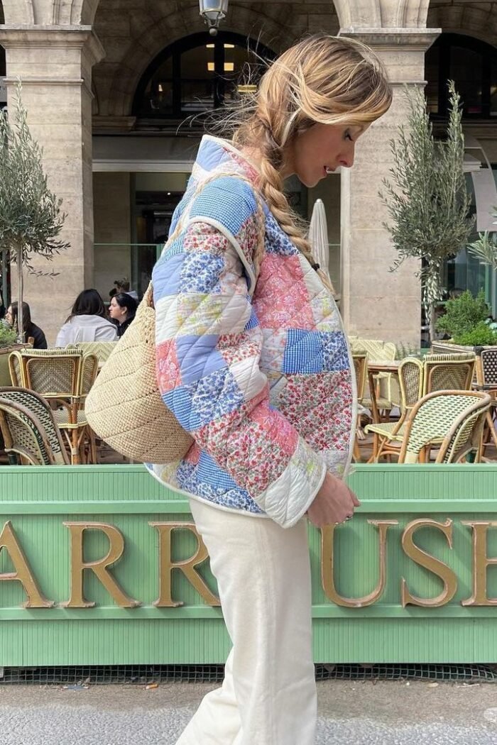 Enid Printed Convertible Quilted Jacket - Image 1