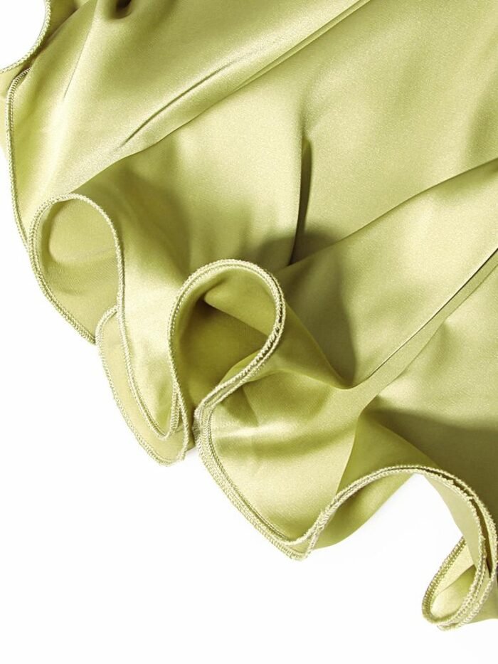 Fanny Metal Chain Satin V-neck Mini Doll Dress - Image 6