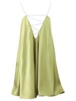 Fanny Metal Chain Satin V-neck Mini Doll Dress - Image 5