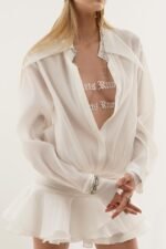 Felicia Chiffon Mini Shirt Dress - Image 4