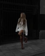 Felicia Chiffon Mini Shirt Dress - Image 6