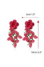 Floral Petal Beaded Tassel Earrings - Image 4