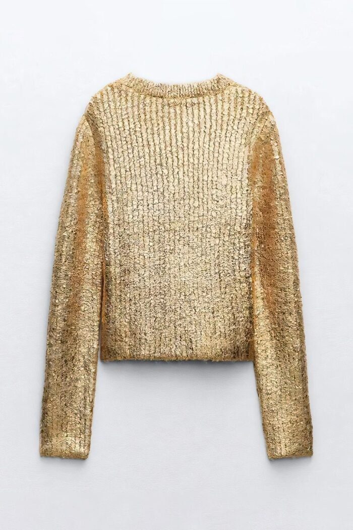 Freda Textured Metallic Knit Sweater - Image 9