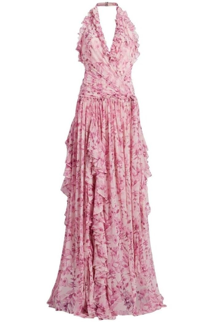 Gabrielle Halterneck Ruffle Maxi Dress - Image 6