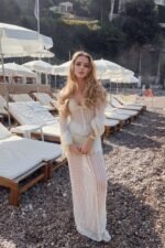 Georgia V-neck Crochet Maxi Dress - Image 4