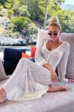 Georgia V-neck Crochet Maxi Dress - Image 7