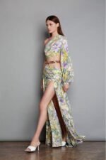 Gertrude Printed Cut-out Asymmetry Maxi Dress - Image 4