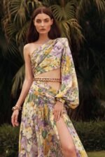Gertrude Printed Cut-out Asymmetry Maxi Dress - Image 2