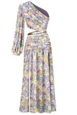 Gertrude Printed Cut-out Asymmetry Maxi Dress - Image 7