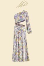 Gertrude Printed Cut-out Asymmetry Maxi Dress - Image 6