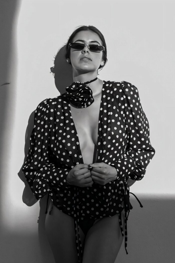 Gilda Polka Dot Long Sleeve Blouse - Image 1