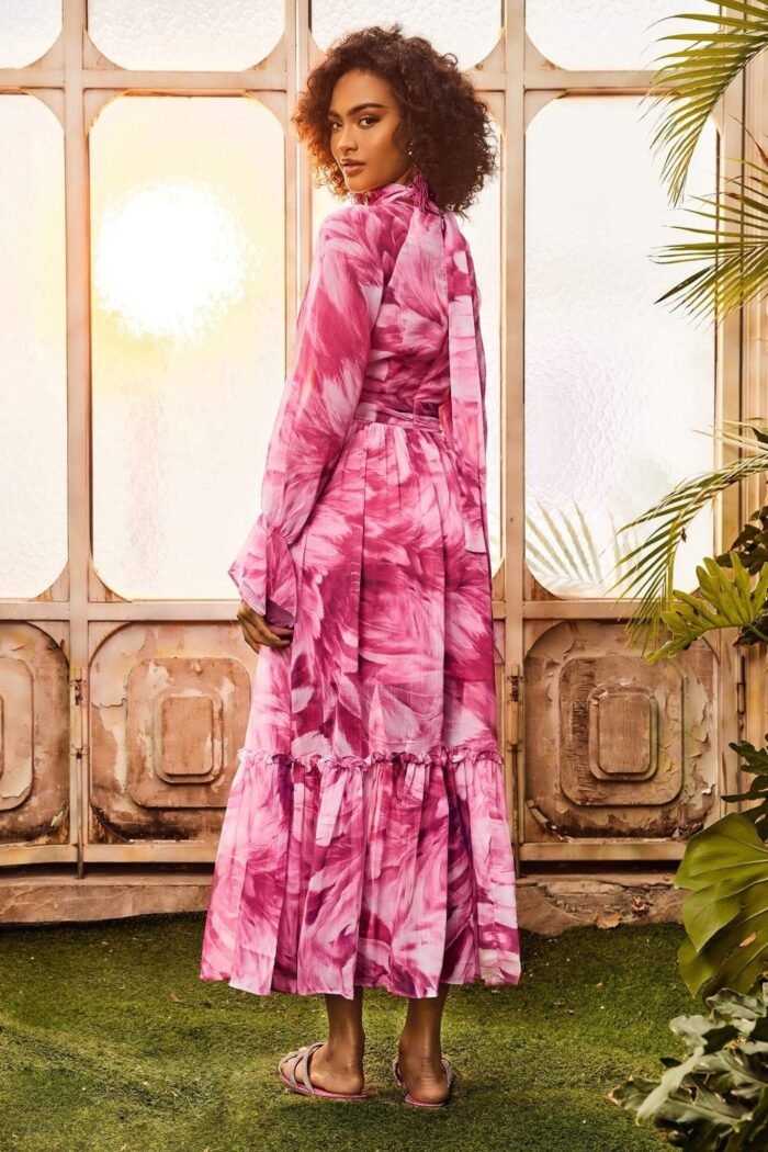 Gilda V-neck Chiffon Maxi Dress - Image 2