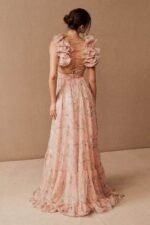 Ginny Printed Ruffle Lace Up Chiffon Maxi Dress - Image 5