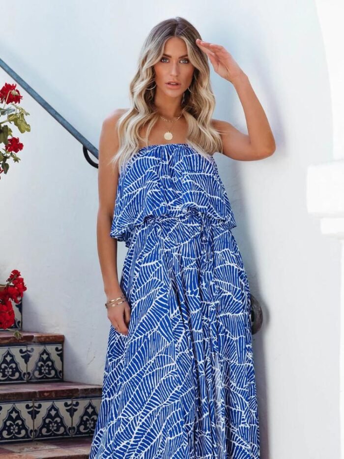 Gloria Printed Flare Maxi Dress - Image 5