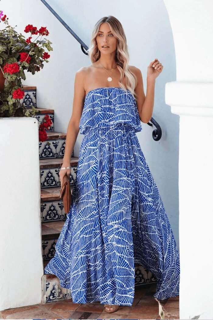 Gloria Printed Flare Maxi Dress - Image 1