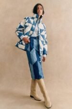Hadley Geometrical Printed Quilted Puffer Jacket - Image 3