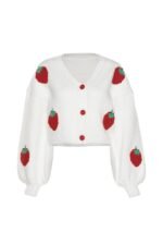 Hanna Strawberry Knit Sweater Cardigan - Image 7
