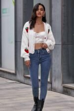 Hanna Strawberry Knit Sweater Cardigan - Image 6