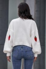 Hanna Strawberry Knit Sweater Cardigan - Image 4