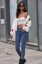 Hanna Strawberry Knit Sweater Cardigan - Image 5