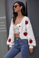 Hanna Strawberry Knit Sweater Cardigan - Image 2