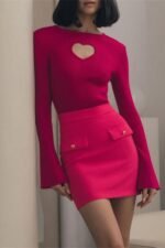 Heart Cut-out Knit Top - Image 4